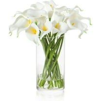 Calla Lily Flowers,Artificial White Spring Flowers,Bridal Wedding Festival Decor Bouquet,Topboutique Fake Flower Bouquet for Wedding Mother's Day Party Home Decorations,Pack of 20