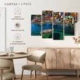thumbnail image 4 of Elephant Stock Menorca Beach Town Wall Art - Horizontal Multi Panel Canvas - Living Room Wall Decor - Beach Multi Panel - Teal And Blue Decor - 24" x 14", 4 of 4
