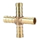 thumbnail image 5 of Ajuste Cruzado, 5 Uds. Conector De Manguera De Púas De 4 Vías Cruzada De Latón Para Aire Agua Aceite Gas Combustible 6/8/10/12mm(10mm), 5 of 8
