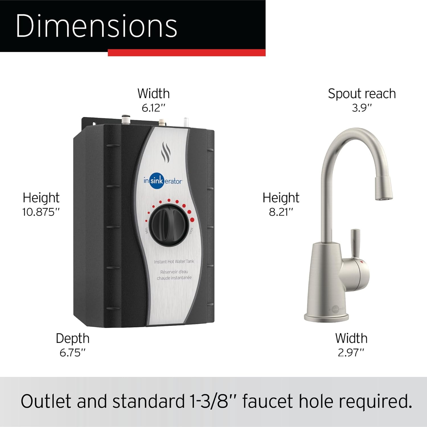InSinkErator Electric 120 Volts Water Heater for Kitchen Sink 2/3 Gallon Capacity
