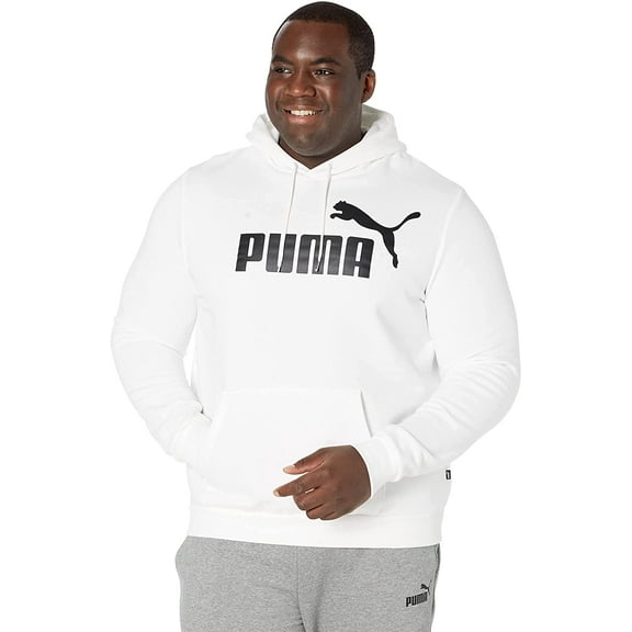 PUMA Mens Essentials Big Logo Fleece Hoodie Bt Large Big Tall White
