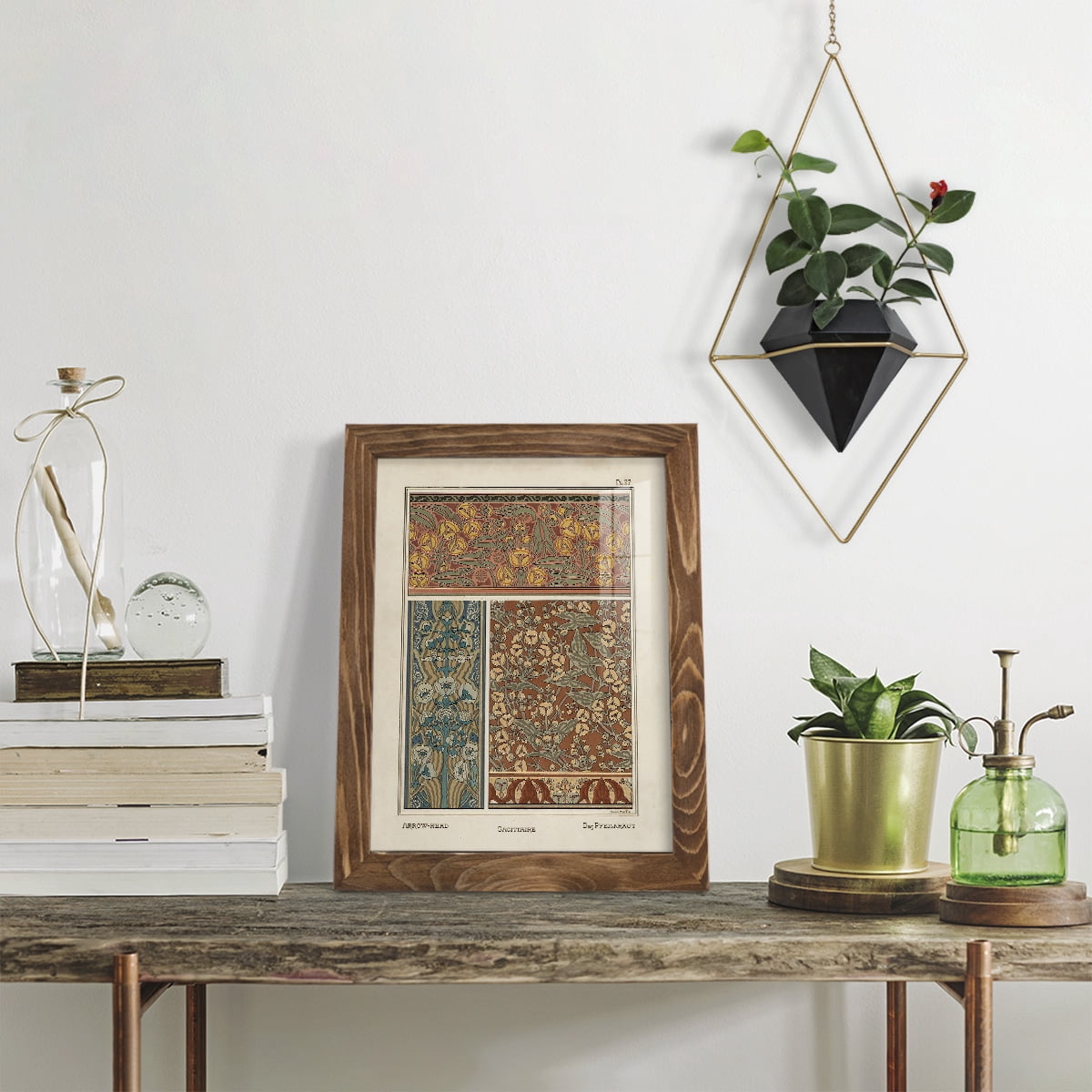 Nouveau Decorative II - Framed Print w/glass - Walnut