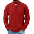 thumbnail image 2 of Vetsdori Long Sleeve Big and Tall Tshirts for Men Winter Sport Pullover Corduroy Trendy 1/4 Zipper Plain Mens Shirts Casual, 2 of 7