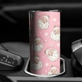 thumbnail image 3 of Christmas 20 Oz Tumbler with Handle and Straw, Pastel Santa Claus Stainless Steel Double Walled Vacuum Insulated Cup, Xmas Holiday Gifts for Women Girls, 3 of 6