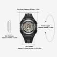 thumbnail image 3 of Digital Watch LED Night Light Stopwatch Calendar Shockproof Rubber Band 50m Waterproof Unisex Sports Watch, 3 of 7