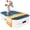 Ocean Blue / White, variant on Dr. Air Full Air Mattress, 18” Raised Inflatable Bed with Built-in Pump, Waterproof Velvety Top, Ergonomic Design, Reinforced Support, and Carry Bag for Home, Camping, and Guests