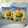 thumbnail image 3 of Shrek Fundas de almohada de terciopelo con tema, regalos de funda de almohada, decoración para el hogar, cojín de lanzar, regalo de cumpleaños para fans y parejas. 40cm x 40cm., 3 of 6