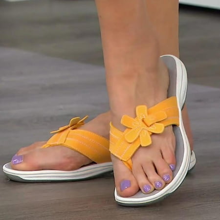 

Tangnade Slippers for Women on Sale Fashion Flowers Round Toe Flats Flip Flops Slippers Slip On Shoes