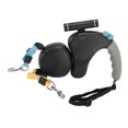thumbnail image 1 of Laisse pour Chien Rétractable Double, Rotation 360 Double Tête 9.84 Pieds Laisse pour Animaux avec Lumière LED pour Deux Chiens jusqu'à 50 Lbs par, Laisse de Marche pour Animaux Design Absorbant les Chocs, 1 of 7