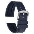 thumbnail image 1 of Correas de reloj Uxcell 22mm Correa de caucho Correa azul Hebilla plateada de liberación rápida, 1 of 7