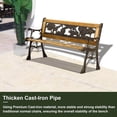 thumbnail image 4 of Outdoor Garden Bench Patio Bench for Kids, Small Park Bench with  Cast Iron Armrest  Metal Wood Bench for  Children, Bronze, 4 of 9