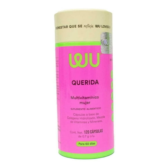 Suplemento alimenticio WU Nutrition para Mujer con Vitaminas Colágeno 120 Cápsulas