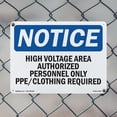 thumbnail image 4 of High Voltage Area Authorized Personnel Only OSHA Notice Rigid Plastic Sign 14 Inch x 10 Inch - 10 Pack, 4 of 8