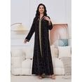 thumbnail image 4 of Longue robe Dorée de Style Moyen-Orient Musulman Jupe Élégante (Noir, TG), 4 of 5