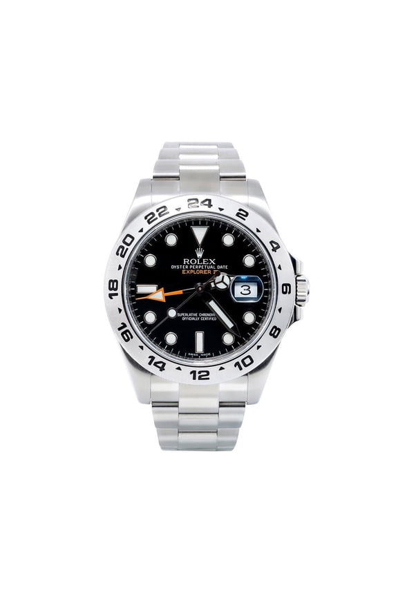 Pre-Owned Rolex Explorer II 42MM 216570 Black Dial Stainless Steel Bezel Stainless Steel Oyster Bracelet