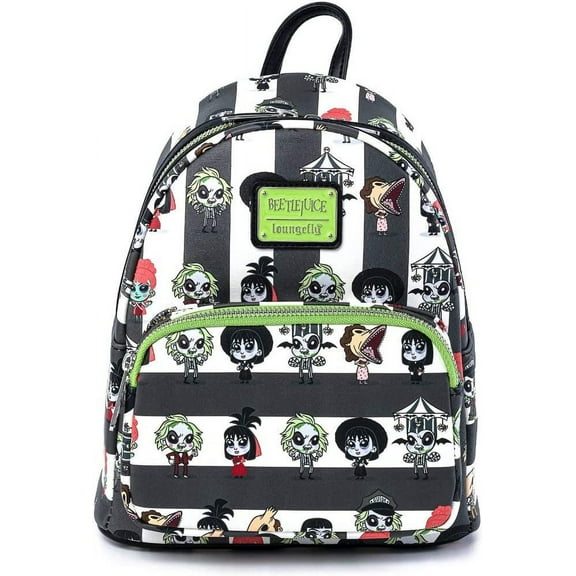 Loungefly Beetlejuice Chibi All Over Print Womens Double Strap Shoulder Bag Purse