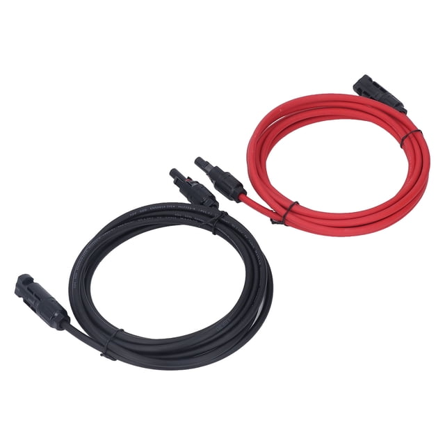 Solar Adaptor Extension Cable 2pcs 12AWG 4mm² Solar Panel Extension Cable Black Red Solar Adaptor Extension Cable With Female Male Connector 1000VDC