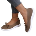 thumbnail image 6 of Domzle Women's Flat Shoes Comfortable Square-Toe Slip on Casual Dress Flats with Arch Support All-Day Standing Shoe Brown, 6 of 7