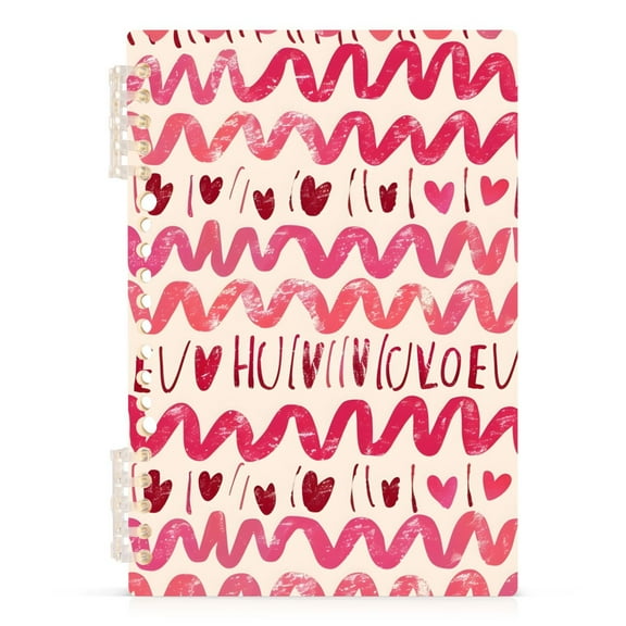 Love Heart with Curve Spiral Journal Notebook College Ruled Notebook 8.3" x 5.7" A5 Lined Thick Paper Page