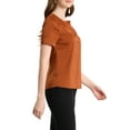thumbnail image 4 of Allegra K Women's Casual Henley Shirts Pleated Round Neck Puff Sleeve Blouse Top, 4 of 6