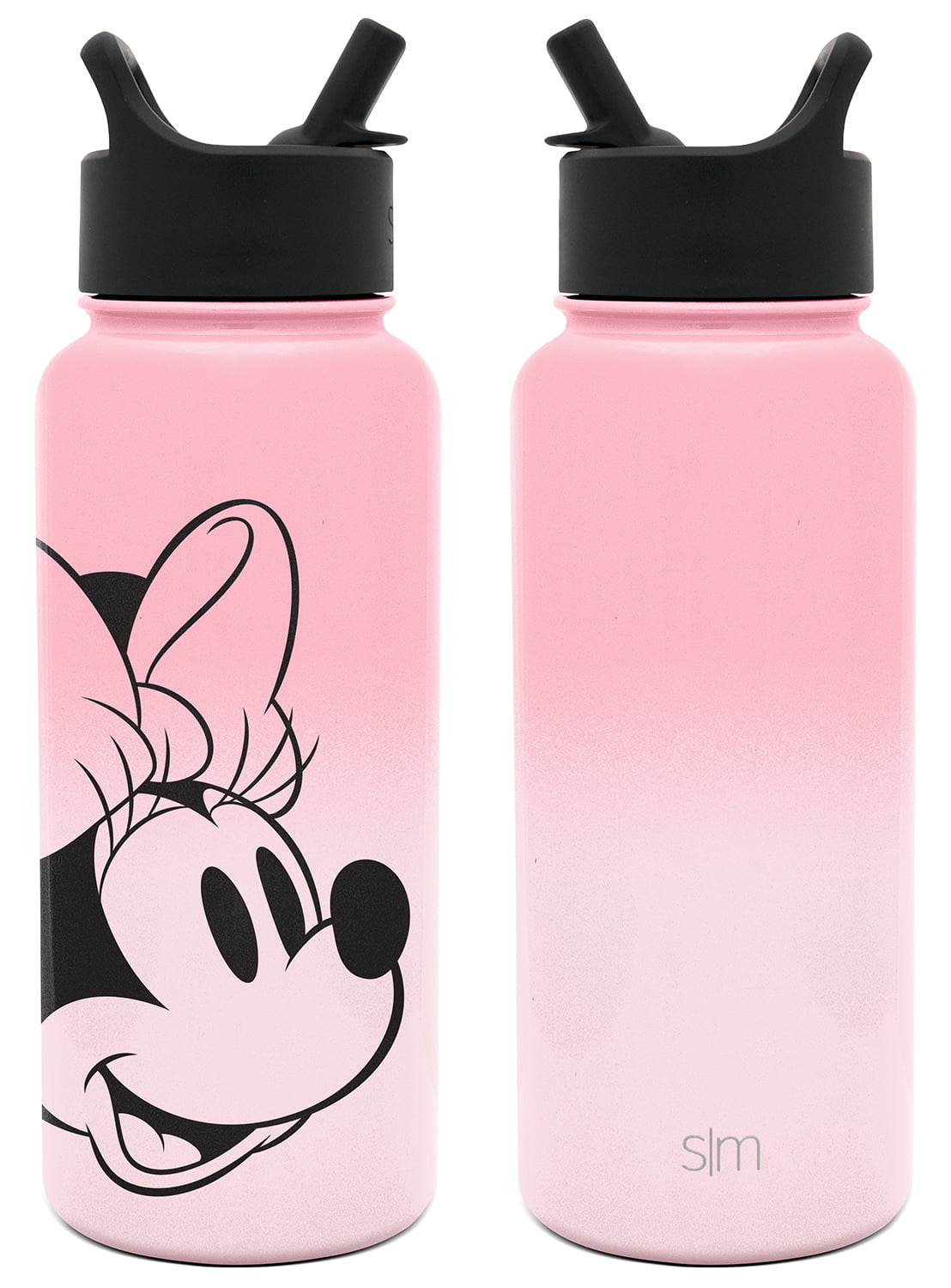 Disney Mickey & Minnie Mouse Sunset Aluminum Water Bottle with Carabiner  Hook