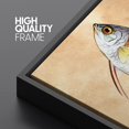 thumbnail image 4 of PixonSign Framed Canvas Print Wall Art Orange and White Striped Bass Animals Fish Illustrations Realism Nautical Portrait Colorful Multicolor Ultra for Living Room, Bedroom, Office - 24"x36" Black, 4 of 5