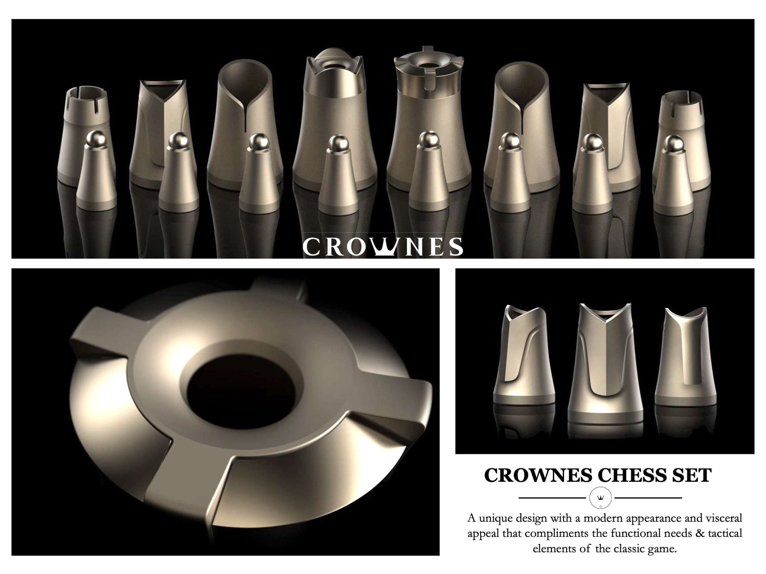 Crownes Chess Set – Compact Magnetic Travel Chess Game, Nesting Piece Design Modern, Portable, Roll-Up Storage Tube, Gift for Chess Enthusiasts & Travelers