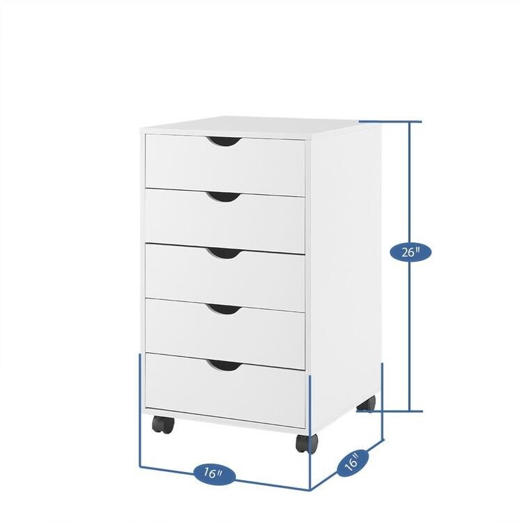 Office File Cabinets Wooden File Cabinets Lateral File Cabinet Wood File Cabinet Mobile File Cabinet Mobile Storage Cabinet White - image 4 of 5