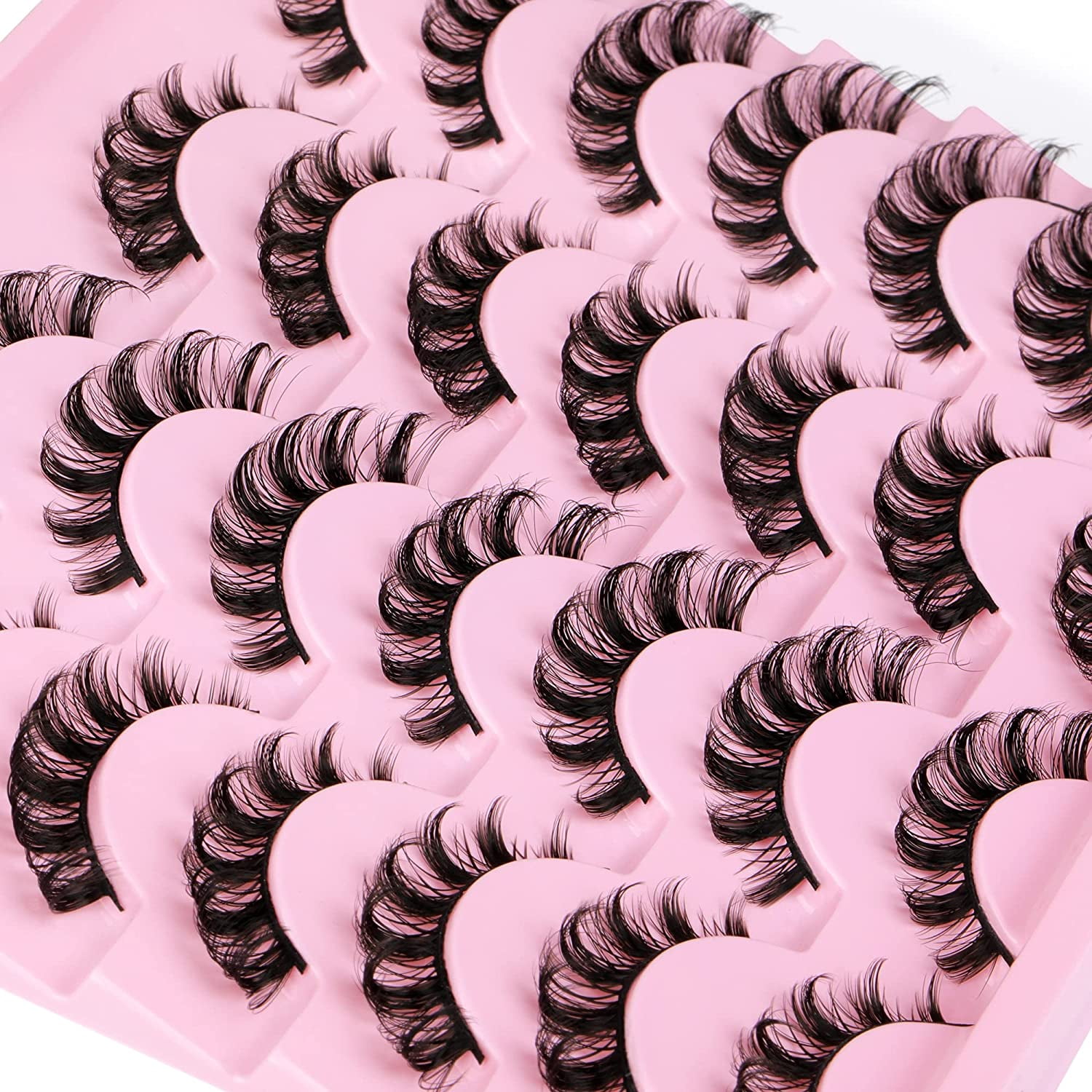 Russian D Curl Lashes Strip Cat Eye Lashes False Eyelashes Wispy Short