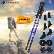 Trekking Poles,AYAMAYA Adjustable Hiking Stick,Lightweight Walking Poles for Hiking Backpacking,Anti Shock Aluminum Alloy Walking Sticks with Quick Flip-Lock（Blue）