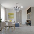 thumbnail image 5 of FINE MAKER 42" Crystal Chandelier with Fan Remote Control Fandelier Invisible Blades Ceiling Fan with Light for Living Room Dining Room 3 Color 3 Speed Chrome Finish, 5 of 11