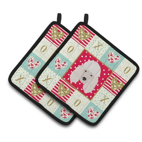Poodle Love Pair of Pot Holders