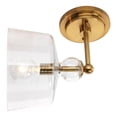thumbnail image 2 of Eden Home 12" Transitional Metal Wall Sconce in Brass and Clear, 2 of 6