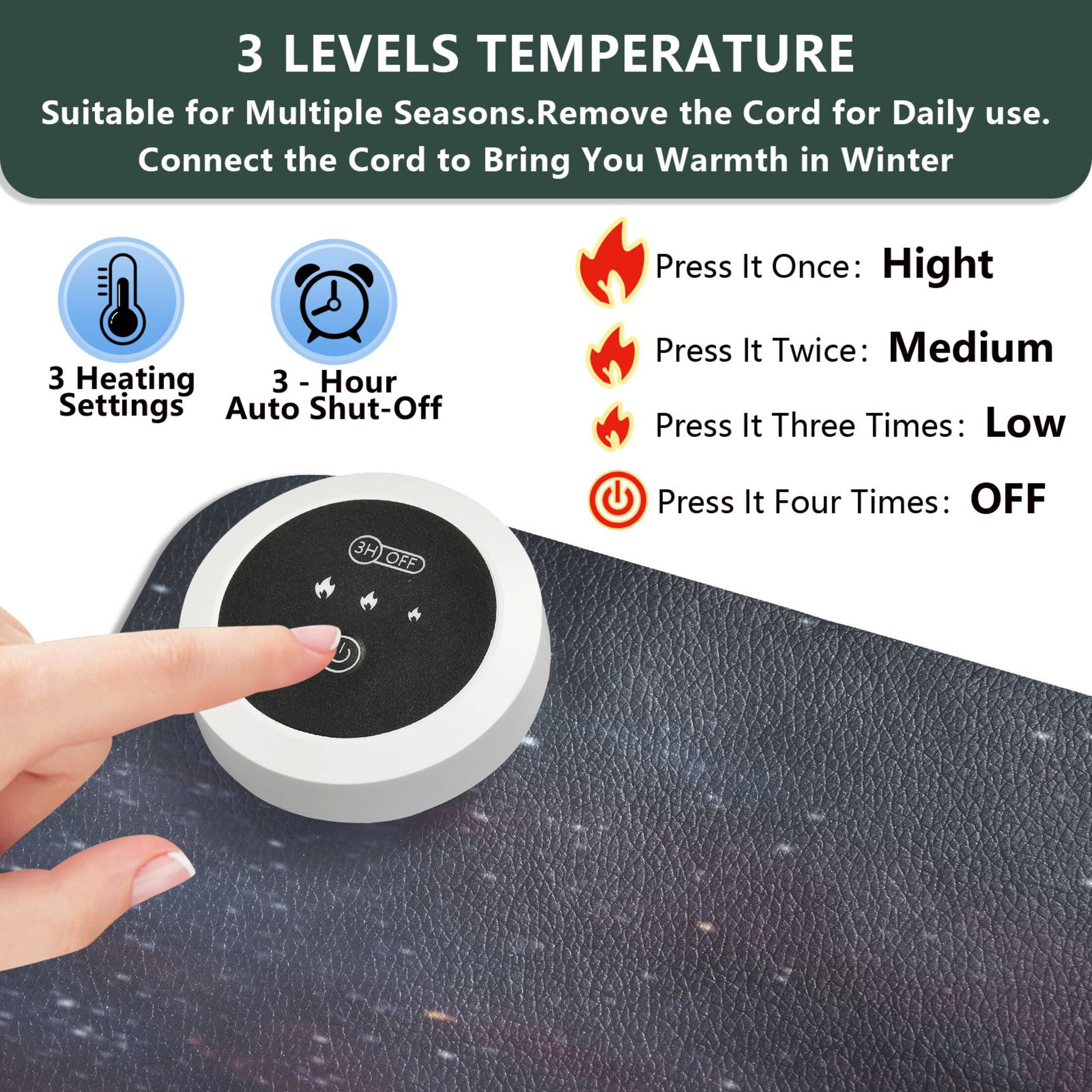 Large Heated Desk Mat Mouse Pad 31.5"x13"PU Leather Graphene Heating Desk Warmer with 3 Temperature Settings 110V US Plug Non-Slip Warm Pad for Home, Office, and Gaming Deep Space Nebula Art