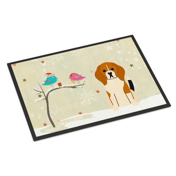 Carolines Treasures BB2512JMAT Christmas Presents Between Friends Beagle Tricolor Indoor or Outdoor Mat, 24 x 0.25 x 36 in.