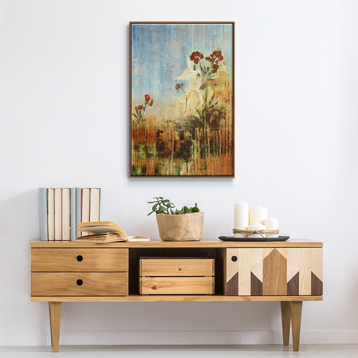 Dedicated to Spring Framed Premium Gallery Wrapped Canvas - Ready to Hang - 17 x 25 - Walnut Floating Frame