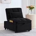 thumbnail image 3 of Convertible Chair Bed, 4 in 1 Convertible Sofa Bed Sleeper Chair with Adjustable Backrest & Side Pocket, Built-in Handle & Pillows, Sofa Couch Bed Sofa Chair for Living Room, Small Spaces, Black, 3 of 9