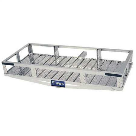 UWS/United Welding Services -CARRIER UWS-CARRIER CLASS III POLISHED DIAMOND PLATE ALUMINUM HITCH MOUNT CARRIER 51IN X 23IN (500LB (Best Hitch Mounted Cargo Box)
