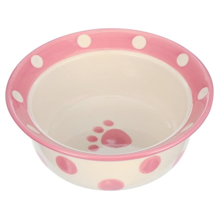 PetRageous Polka Paws 6 Incr 2 Cup Capacity Dog Bowl, Pink