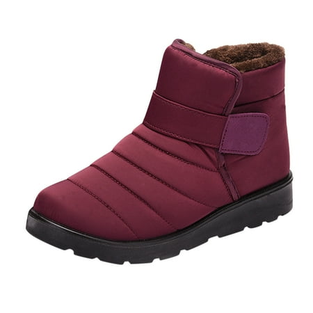 

Womens Boots Couple Winter Flat Water Velvet Warm Short Snow Boots