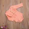 thumbnail image 5 of Douhoow Infant Girl Autumn Jumpsuit Solid Color Long Sleeve Ruffle Romper, 5 of 7