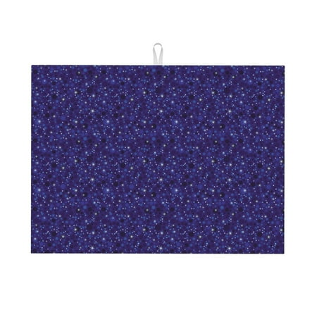 

Dish Drying Mat Navy Blue Glitter Pattern Highly Absorbent Microfiber Drying Mat Kitchen Counter or Sink Drawer Liner 16x18 Kitchen Drying Mat Coffee Mat Kitchen Essentials