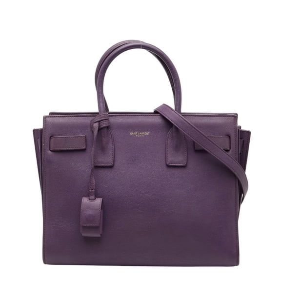 Pre-Owned Saint Laurent Sac de Jour Nano Handbag/Shoulder Bag, 2-Way, Purple Leather,... (Good)
