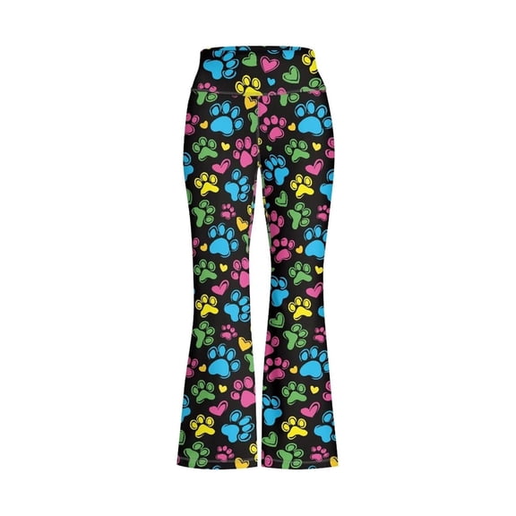WhouRiu Girls Casual Flared Pants Back To School Cartoon Graphic Elastic Waist Trousers Kids Comfortable Cute Everyday Wear,1-2 Years