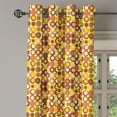 thumbnail image 2 of Ambesonne Mid Century Grommet Curtain, Design Retro Square, 50" x 108", Brown Yellow Coral, 2 of 6