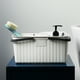 thumbnail image 5 of Cesta portátil para artículos de aseo con orificios de drenaje para organizar el baño, organizador de ducha de plástico duradero para residencias universitarias y viajes. Aestivo | Blanco |, 5 of 7