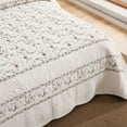 thumbnail image 5 of 3Pcs 100% Cotton Embroidery Delicate Floral Quilt Bedspread Set, 5 of 12