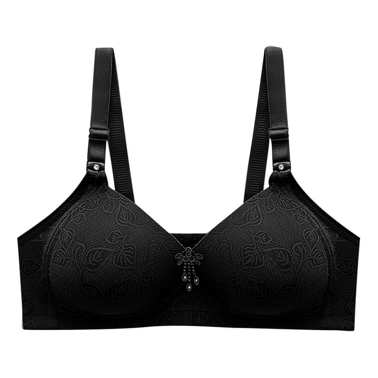 Loopsun Summer Savings Clearance 2024! Womens Bras, Wireless Push Up Solid  Comfortable Hollow Out Bra Underwear Black