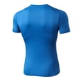 thumbnail image 2 of Men PRO Fitness Short-sleeved Sportswear Running Training Blouse High-elastic Sweating Quick-drying T-shirt,Blue, 2 of 2