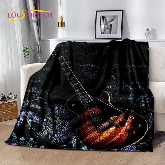 Manta de felpa suave para guitarra eléctrica clásica, manta de franela para sala de estar, dormitorio, cama, sofá, cubierta de Picnic